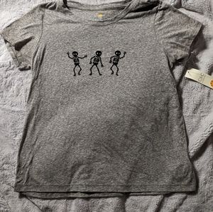 NWOT Grey Short Sleeve Skeleton T Shirt Small